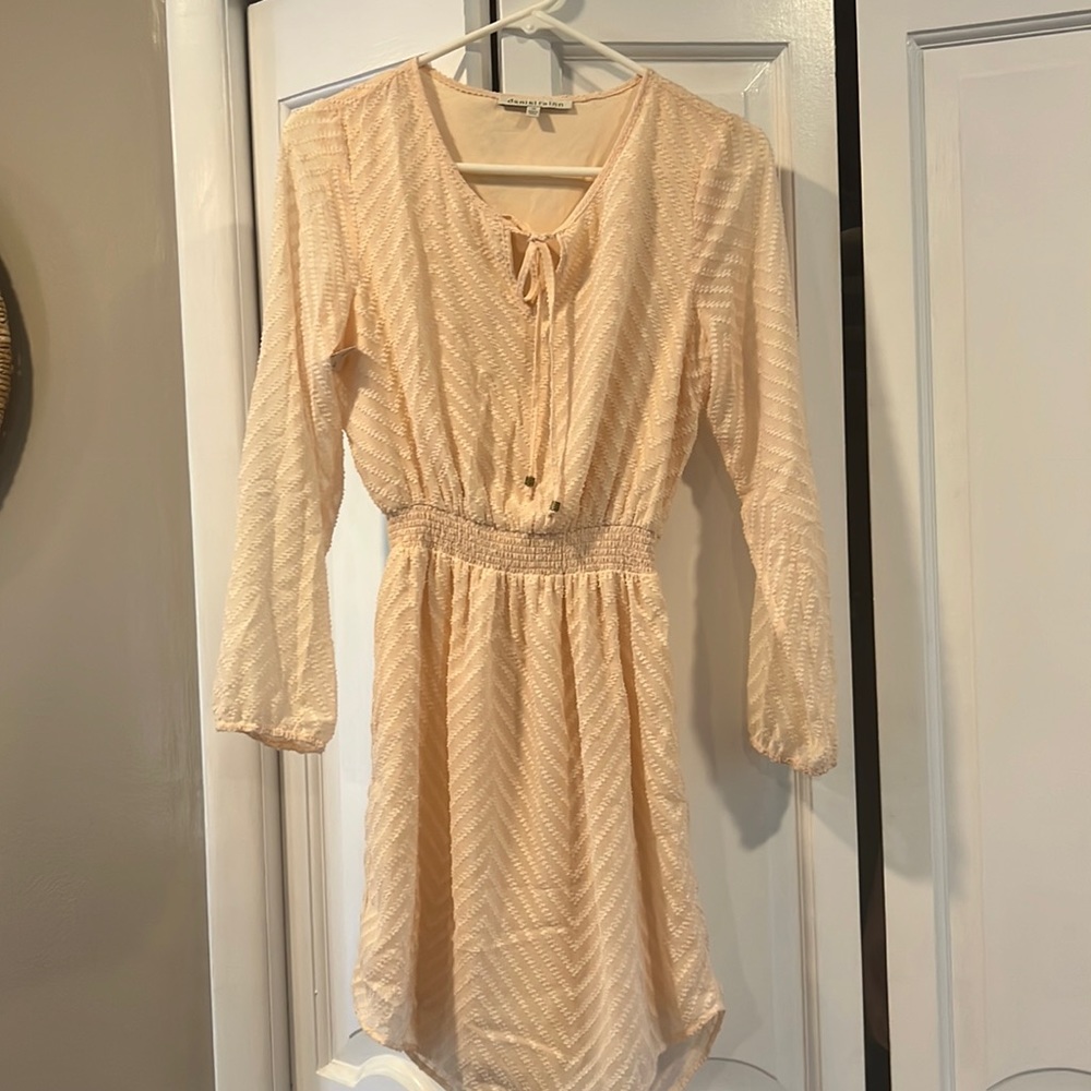 NWT Daniel Rainn peach chevron dress XS